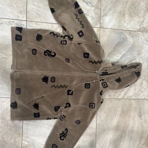 Vintage Forecaster Sport Full Zip Fleece Hoodie Geometric Hippie Unisex X-Large